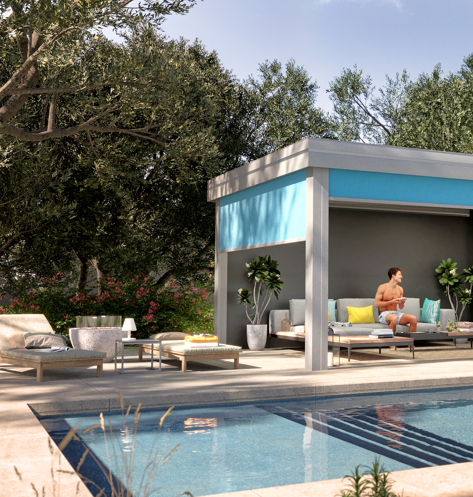 Abri de jardin en aluminium pour piscine à Esch sur Alzette au Luxembourg 