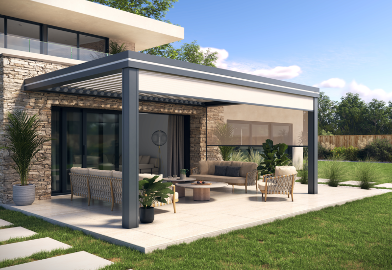 Pergola bioclimatique en aluminium sur mesure à Esch sur Alzette au Luxembourg