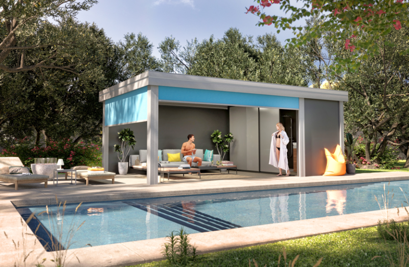 Pool house sur mesure et en aluminium à Differdange au Luxembourg