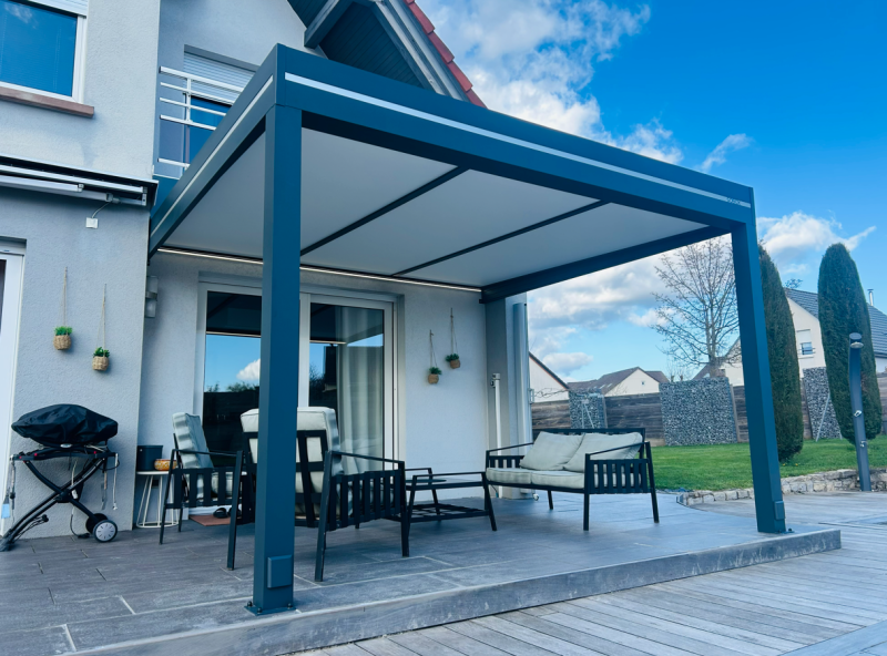 Installation de pergola design en aluminium à Esch sur Alzette au Luxembourg