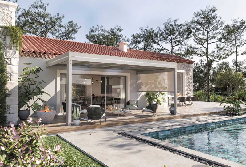 Abri de terrasse moderne en aluminium personnalisable à Ettelbruck