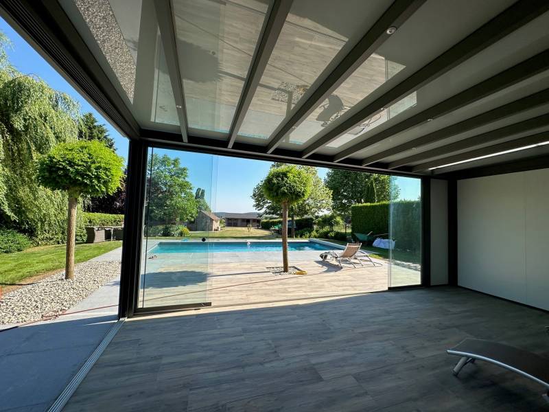 Pergola évolutive en aluminium sur mesure à Diekirch Luxembourg